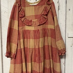 Pink Chicken TAN & CHILI PEPPER PLAID EILEEN DRESS